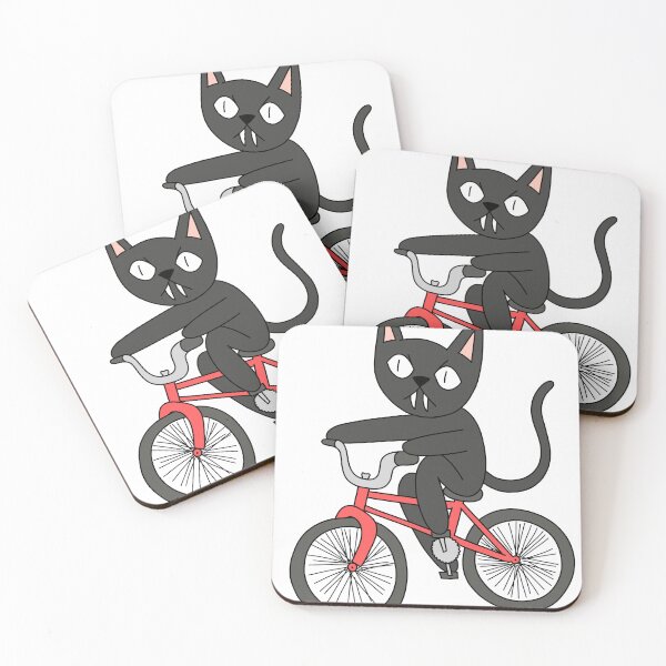 Item preview, mean cat bicycle - black designed and sold by motherbrainart.