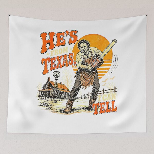 Item preview, Hes from Texas I Can Tell Vintage Horrors Chainsaw Funny Graphic designed and sold by CedricHo.