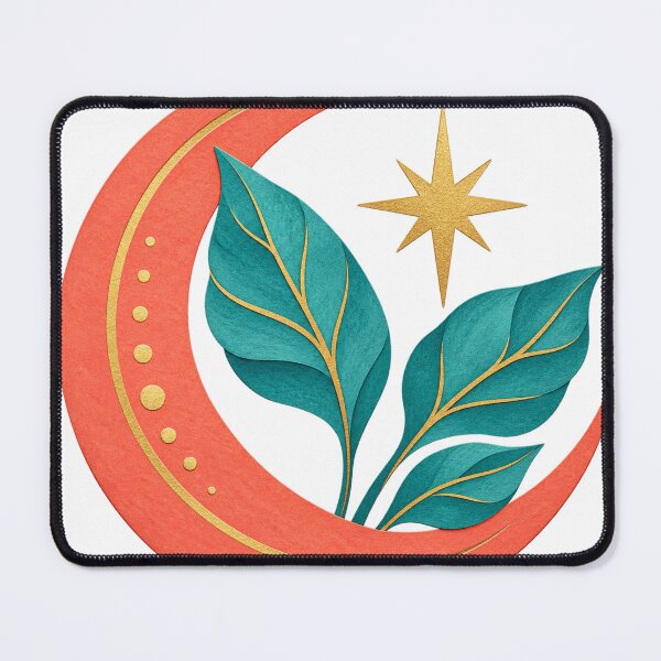Item preview, Colorful Crescent With Botanical Leaves designed and sold by S06PMarketing.