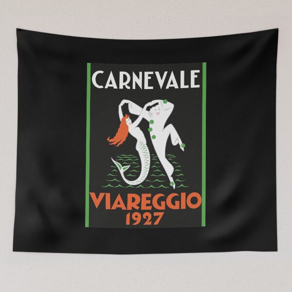 Item preview, Carnevale Viareggio 1927 Mermaid Jester Art Deco Poster designed and sold by Pearchmitt.