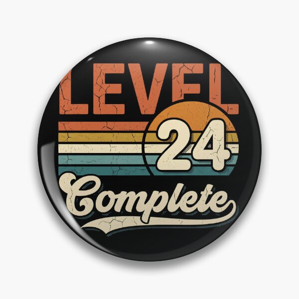 Item preview, Level 24 Complete 24th Birthday Gamer Retro Gaming Vintage Birthday Gift designed and sold by Zizo-DR44.
