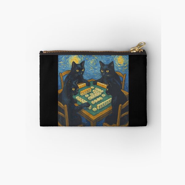 Item preview, Van Gogh Starry Night Cat Playing Mahjong Chinese Tile Game designed and sold by huyongton.