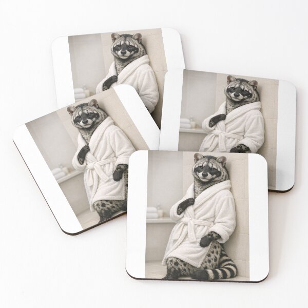 Item preview, African Civet White Bathrobe designed and sold by Sillytoe.