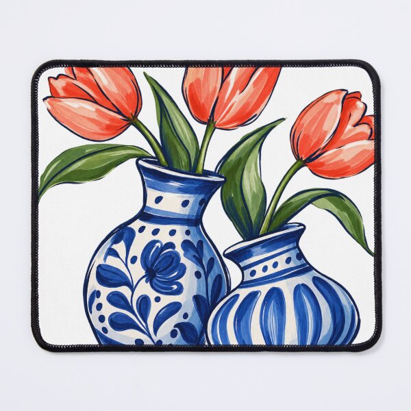 Item preview, Hand Drawn Ceramic Vases With Tulips designed and sold by S06PMarketing.