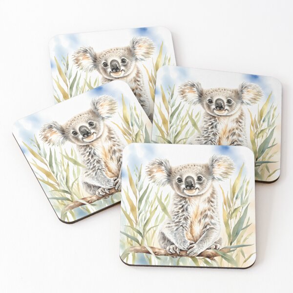 Artikelvorschau, Niedlicher Aquarell Koala auf einem Ast entworfen und verkauft von Hackl20.