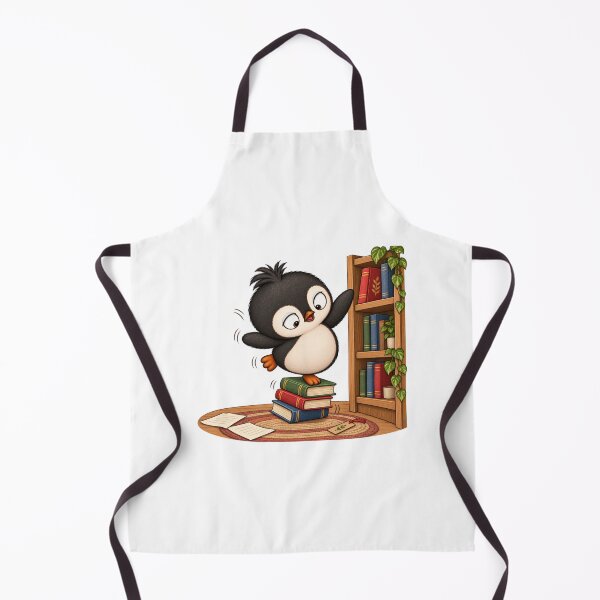 Artikelvorschau, Taro Penguin Balancing on Books | Cute Book Lover Penguin Reading Art entworfen und verkauft von MrDev.