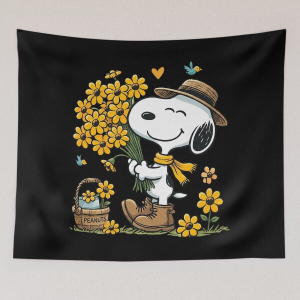 Item preview, Cute Snoopy Yellow Flowers designed and sold by MuseArtCo.