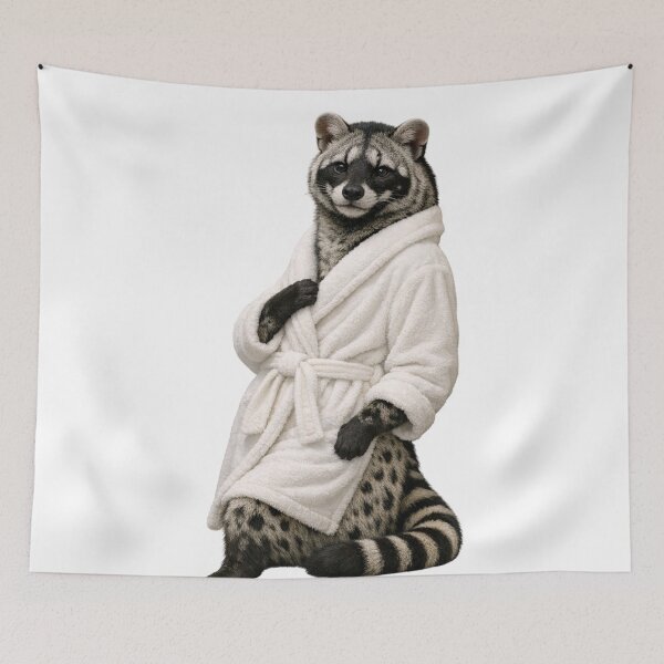 Item preview, African Civet Fluffy Bathrobe designed and sold by Sillytoe.