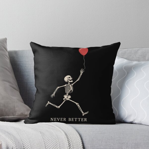 Item preview, Skeleton Never Better Funny Dark Humor Skeleton Balloon Retro Gothic designed and sold by Zizo-DR44.