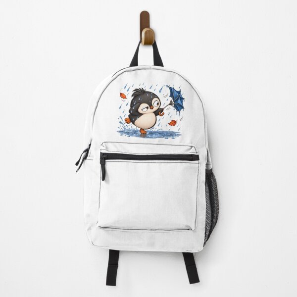 Item preview, Taro Penguin in the Rain with Umbrella | Cute Rainy Day Penguin Art designed and sold by MrDev.