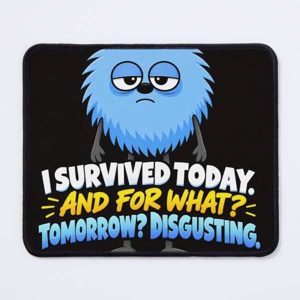 Item preview, I Survived Today. And for What? Tomorrow? Disgusting. designed and sold by TheThinglings.