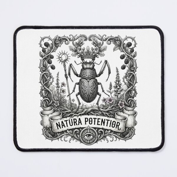 Item preview, Natura Potentior Vintage Botanical Insect Emblem designed and sold by RoyalDeluxGo.