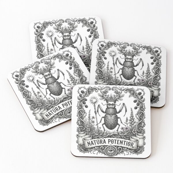 Item preview, Natura Potentior Vintage Botanical Insect Emblem designed and sold by RoyalDeluxGo.
