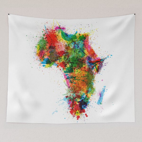Item preview, Paint Splashes Map of Africa Map designed and sold by ArtPrints.