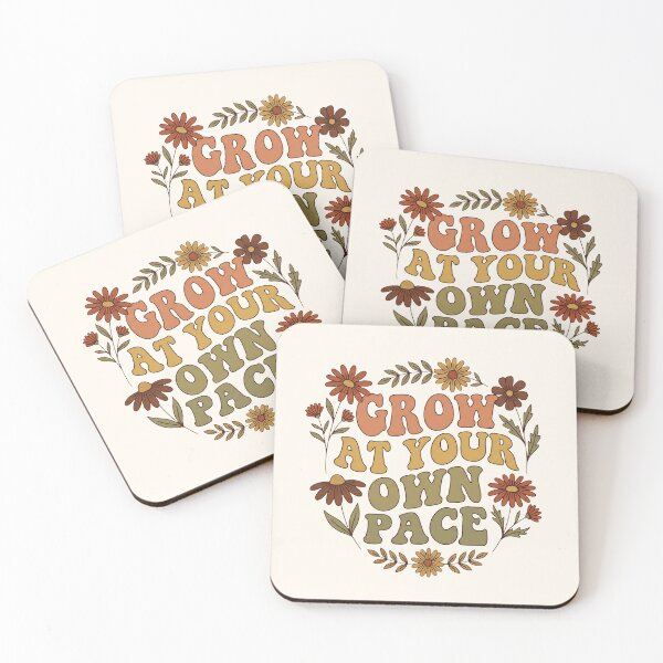 Item preview, Retro Grow at Your Own Pace Wildflower Typography designed and sold by pattman.