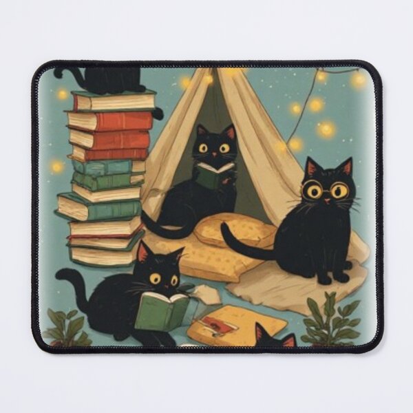 Item preview, Cozy Black Cats Book Club designed and sold by InkShiftLabs.