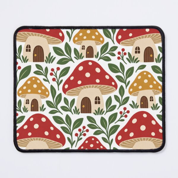 Item preview, Mushroom Houses Repeating Woodland Pattern designed and sold by S06PMarketing.
