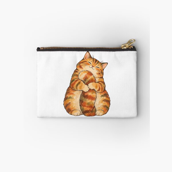 Item preview, Chubby Orange Tabby Cat Hugging Its Tail Watercolor designed and sold by Jessie's Palette.