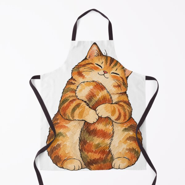 Item preview, Chubby Orange Tabby Cat Hugging Its Tail Watercolor designed and sold by Jessie's Palette.