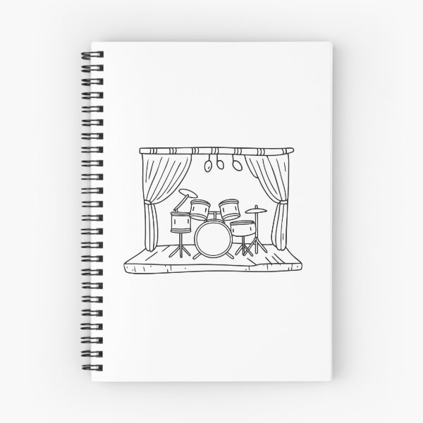 Item preview, Percussion set arranged on an open air platform in doodle sketch designed and sold by rasagamastore.