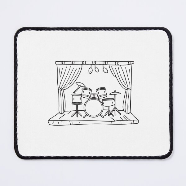 Item preview, Percussion set arranged on an open air platform in doodle sketch designed and sold by rasagamastore.