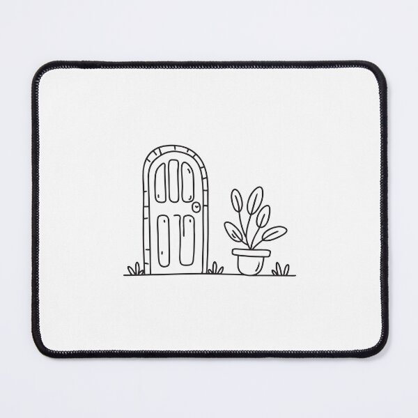 Item preview, Potted plant tipped over near a doorway in doodle sketch designed and sold by rasagamastore.
