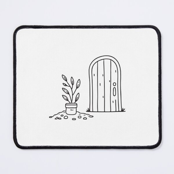 Item preview, Fallen greenery lying beside an entrance in doodle sketch designed and sold by rasagamastore.