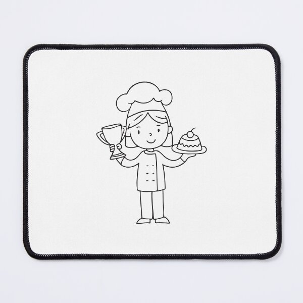 Item preview, Female chef presenting her winning dish in doodle sketch designed and sold by rasagamastore.