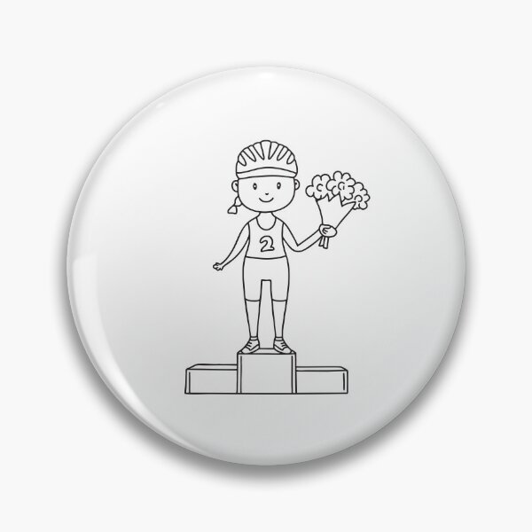 Item preview, Female cyclist holding flowers on the podium in doodle sketch designed and sold by rasagamastore.