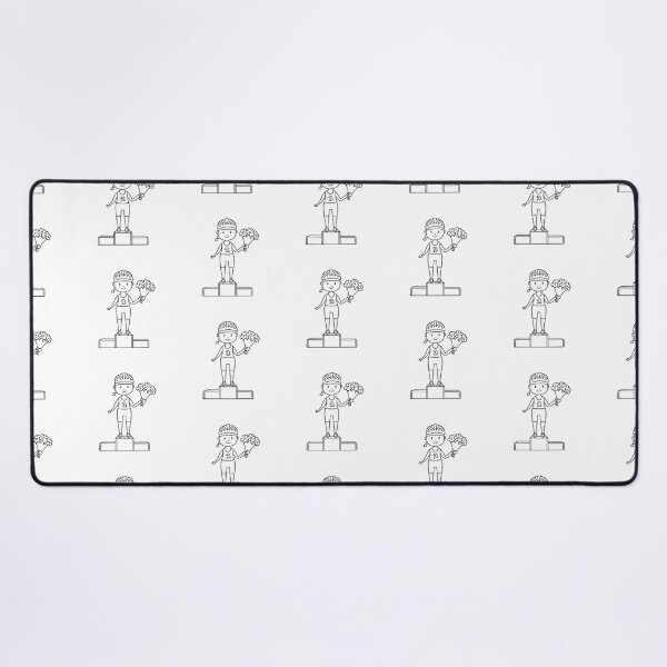Item preview, Female cyclist holding flowers on the podium in doodle sketch designed and sold by rasagamastore.
