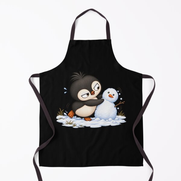 Artikelvorschau, Cute Penguin Hugging a Snowman | Funny Winter Snowman Penguin Art entworfen und verkauft von MrDev.