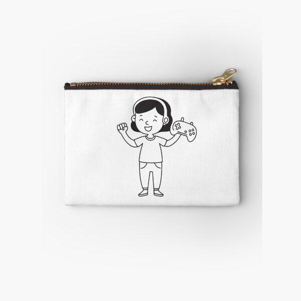 Item preview, Female gamer cheering with a controller in hand in doodle sketch designed and sold by rasagamastore.