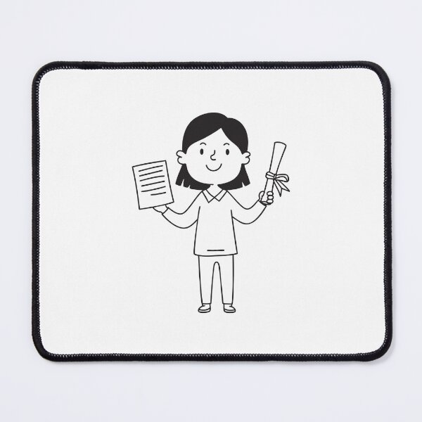 Item preview, Female student proudly holding a certificate in doodle sketch designed and sold by rasagamastore.