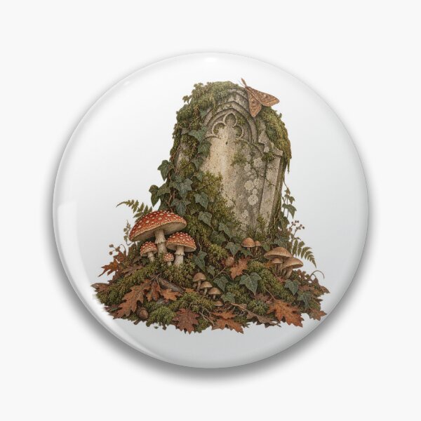 Item preview, Mossy Headstone Mushrooms Dark Cottagecore Autumn designed and sold by Dark Energy.