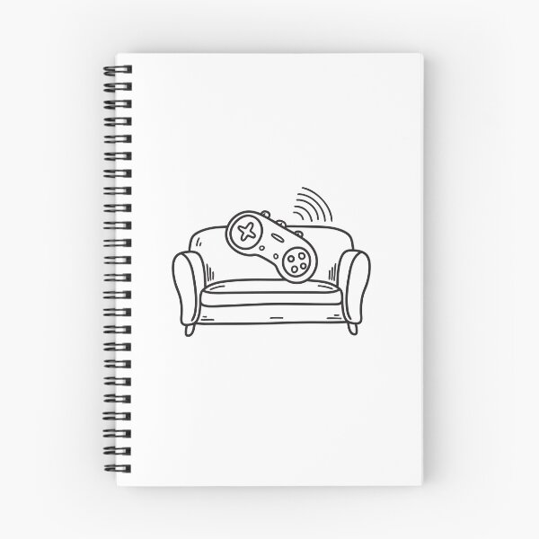 Item preview, Game controller vibrating on a couch in doodle sketch designed and sold by rasagamastore.