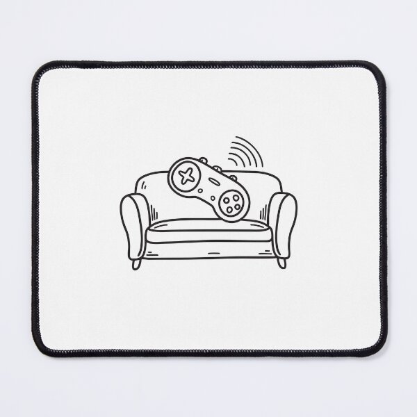 Item preview, Game controller vibrating on a couch in doodle sketch designed and sold by rasagamastore.