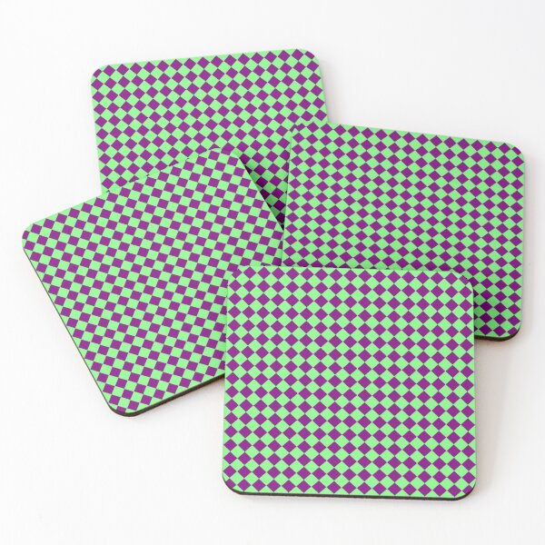 Item preview, Checker Diamond Pattern Purple Green designed and sold by ArtbyDebbieC.