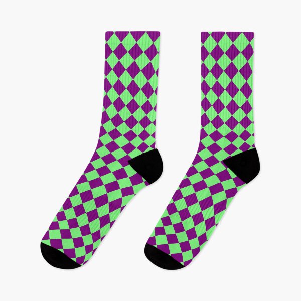 Item preview, Checker Diamond Pattern Purple Green designed and sold by ArtbyDebbieC.