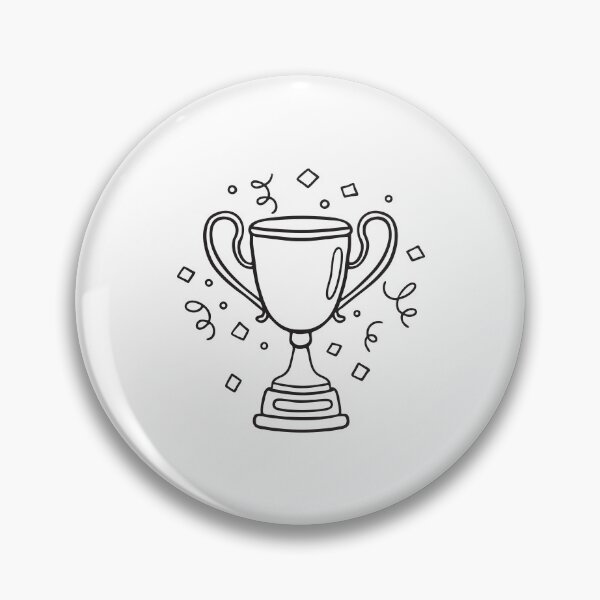 Item preview, Victory trophy encircled by falling confetti in doodle sketch designed and sold by rasagamastore.