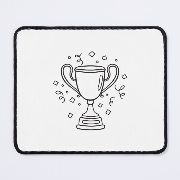 Item preview, Victory trophy encircled by falling confetti in doodle sketch designed and sold by rasagamastore.