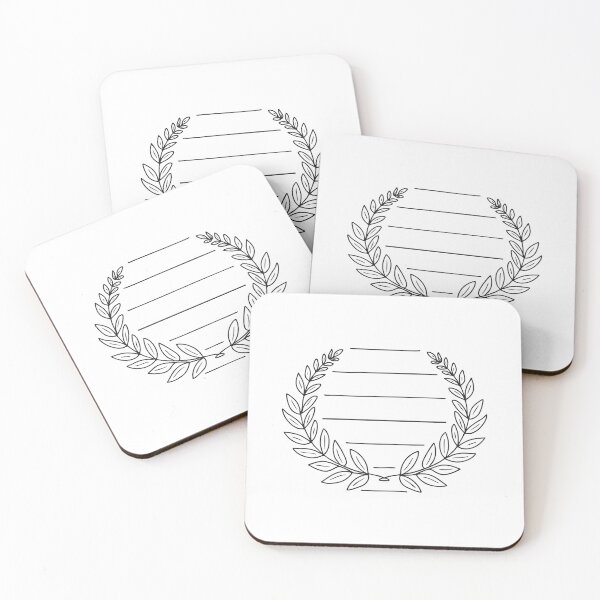 Item preview, Laurel wreath lying on a wooden table in doodle sketch designed and sold by rasagamastore.