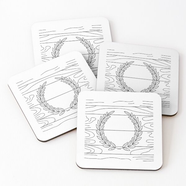 Item preview, Victory wreath placed on a rustic tabletop in doodle sketch designed and sold by rasagamastore.