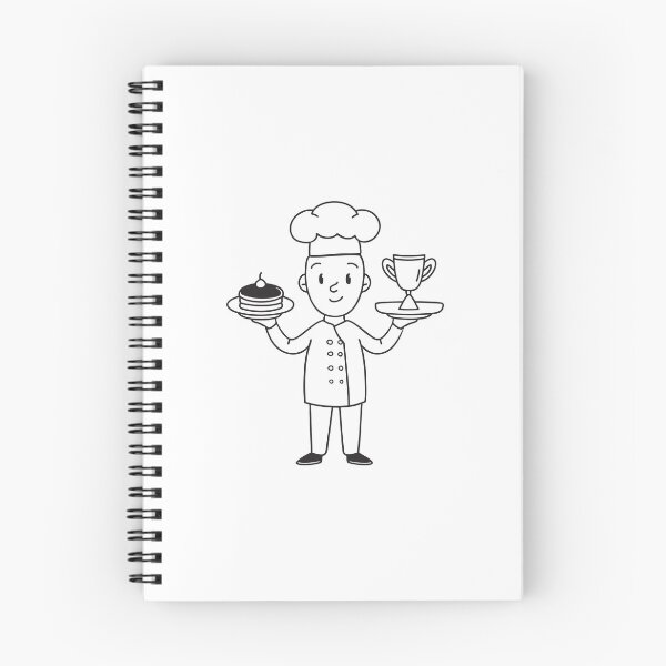 Item preview, Male chef holding a winning dish on a plate in doodle sketch designed and sold by rasagamastore.