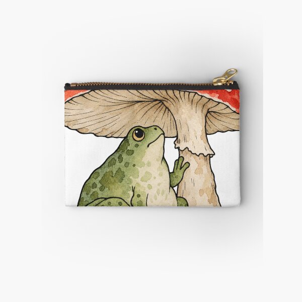 Item preview, Frog Under a Red Toadstool Cottagecore Watercolor designed and sold by Jessie's Palette.