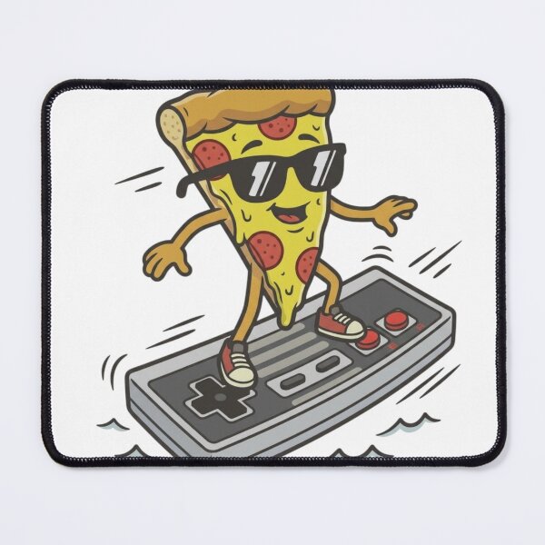 Item preview, Pizza surfs across a giant NES controller design designed and sold by gorillazone_co.