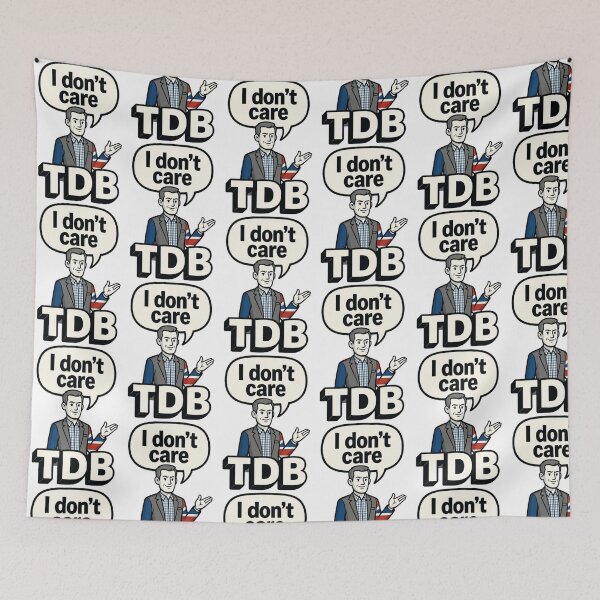 Item preview, I Don't Care TDB Cartoon Tee | Daily Bollocks Satire designed and sold by TDB.