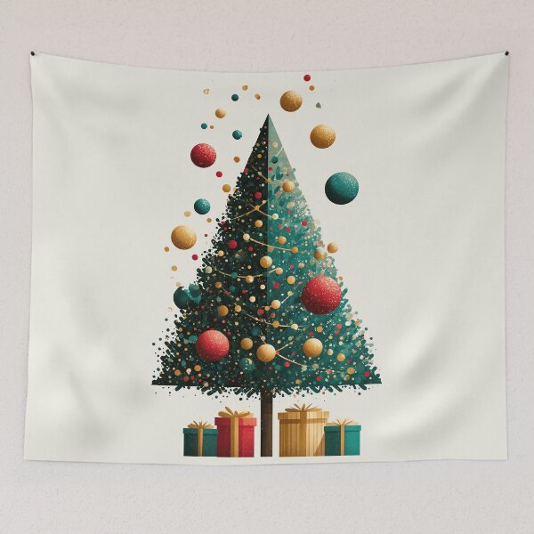 Item preview, Festive Christmas Tree with Colorful Ornaments designed and sold by colorful-white.
