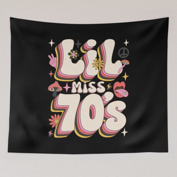 Item preview, Lil Miss 70s Groovy Retro Mushroom Peace Sign Flower Art designed and sold by Mckiawski.