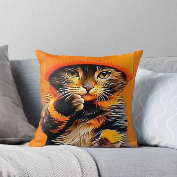 Item preview, BIG Sammy the Cat In The Orange Hat designed and sold by ParisPoet.