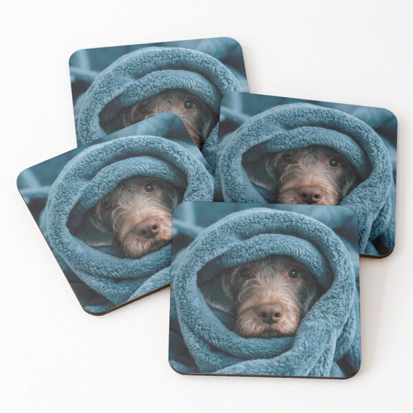 Item preview, German Wirehaired Pointer Puppy in Blanket 01 designed and sold by Elisabeth Lucas.